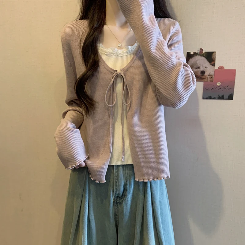 Ele Strickoberteil mit Holz für Damen, Übergröße, Herbst 2022, oulderlanges Design, Bauch, verdeckend, schlankmachend, Ef...