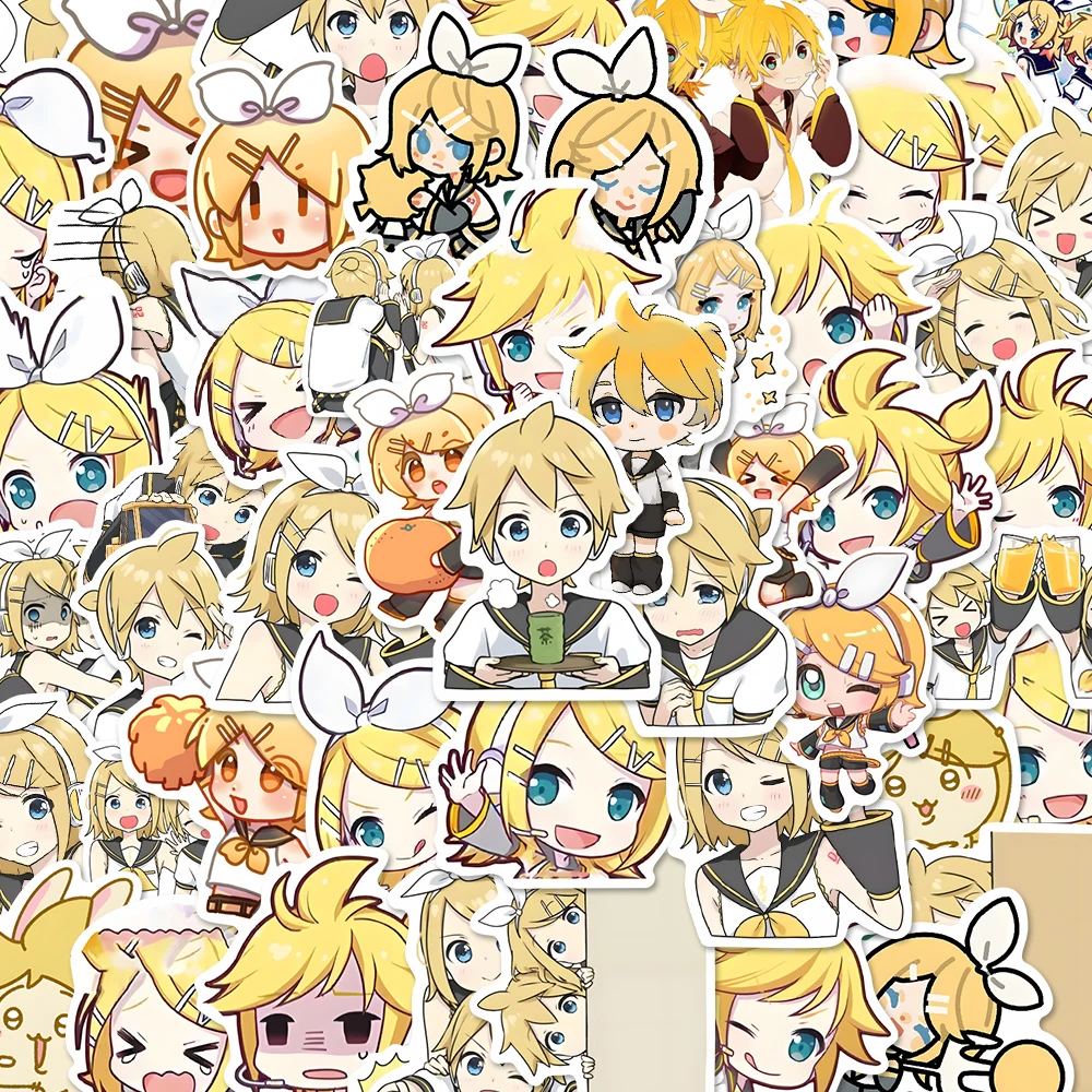 94Pcs/set New Anime Hatsune Miku Kagamine Rin Len kawaii Figure Waterproof sticker model toys DIY Hand account stickers gifts