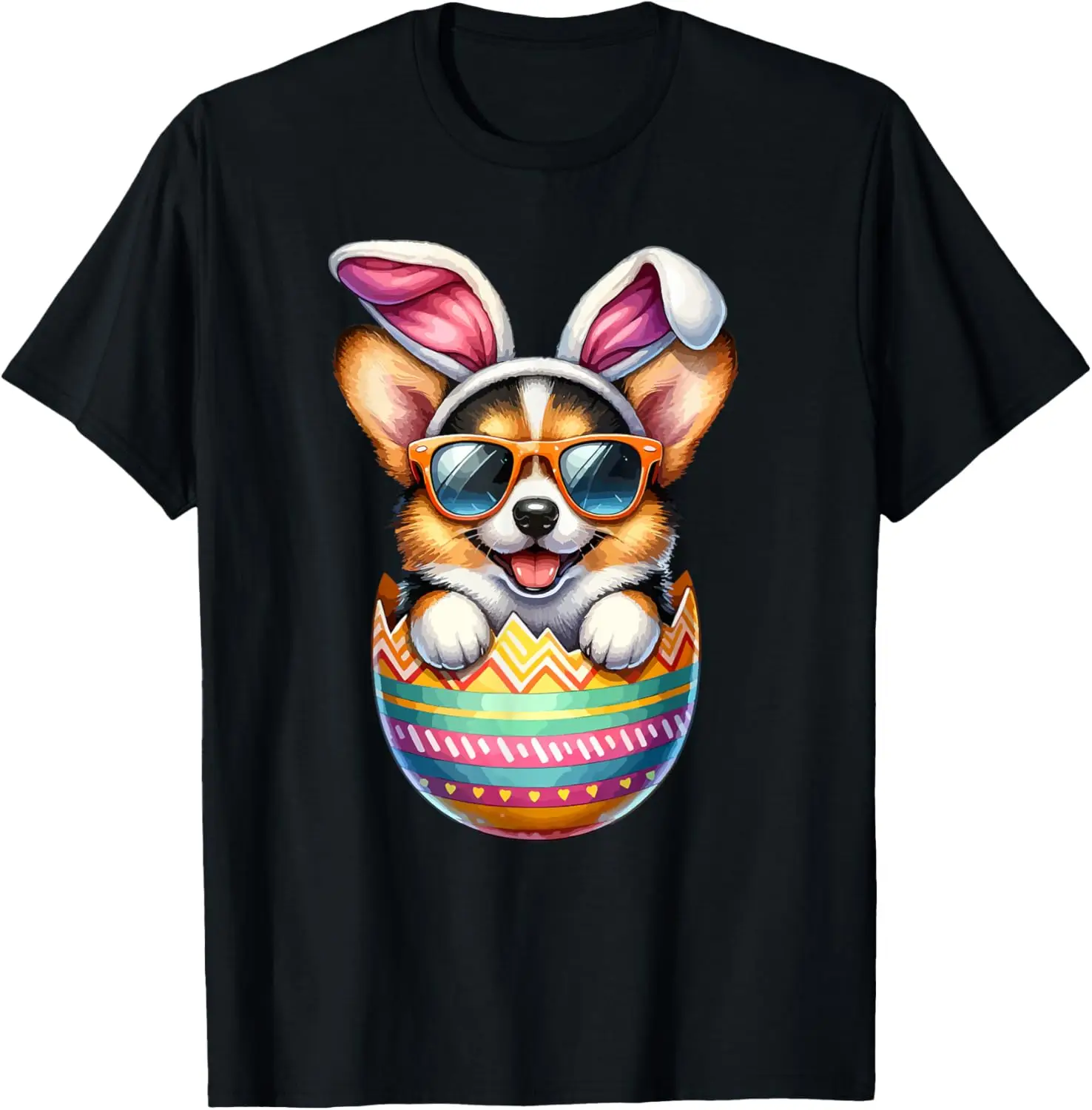 Cute Pembroke Welsh Corgi Egg Easter Day Dog Dad Dog Mom T-Shirt