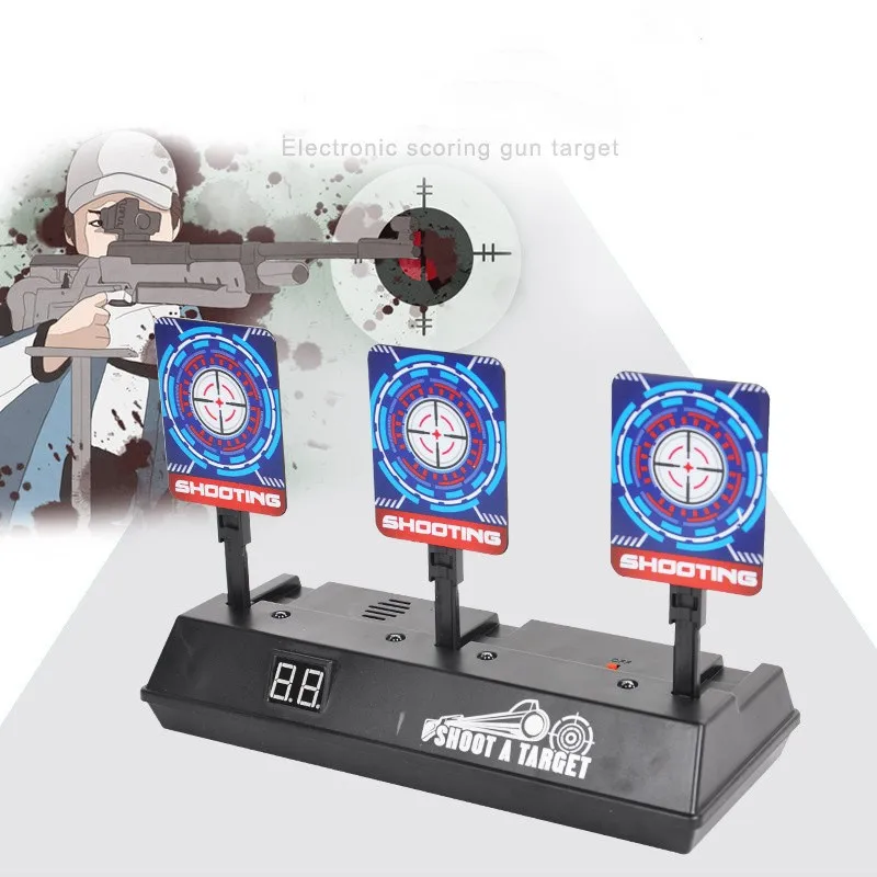 Cible Électronique Auto-Reset Pour Nerf – Écran LCD, Effets Sonores – Compatible Tous Blasters – 3 Cibles