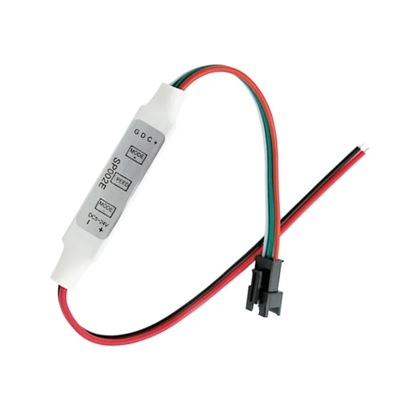 Leading-SP002E Mini-RGB-LED-Controller, intelligenter fließender Wasser-Illusion-Streifenlicht-Controller, 3-Tasten, DC 5–24 V