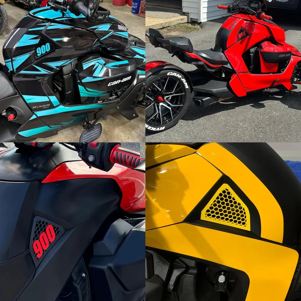 2PCS Left+Right FUEL TANK COVER INSERTS for Can-Am Ryker 600CC 900CC Ace Rally Sport | Tricycle Mods DIY Decal Kit view 3