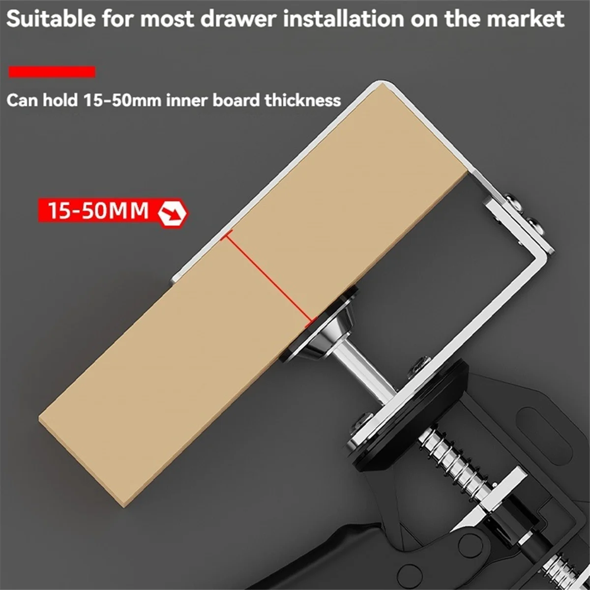 

1pc Drawer Front Installation Clamps,Cabinet Door Clamp Hardware Jig,Multi-Adjustable Drawer Panel Fixing Clamp