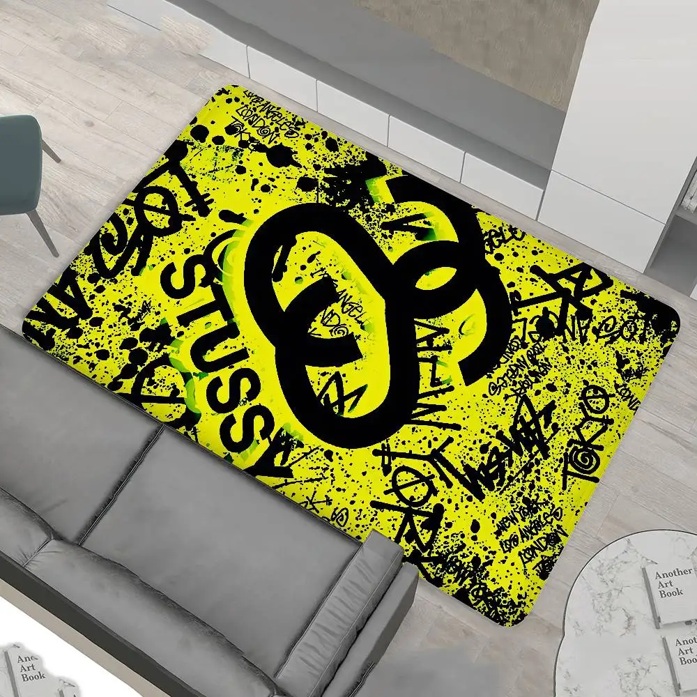 Fashion Brand S-Stussy N-Number 8 Floor Mat Non-Slip Laundry Room Mat Laundry Decor Balcony Child Living Room Household Carpets
