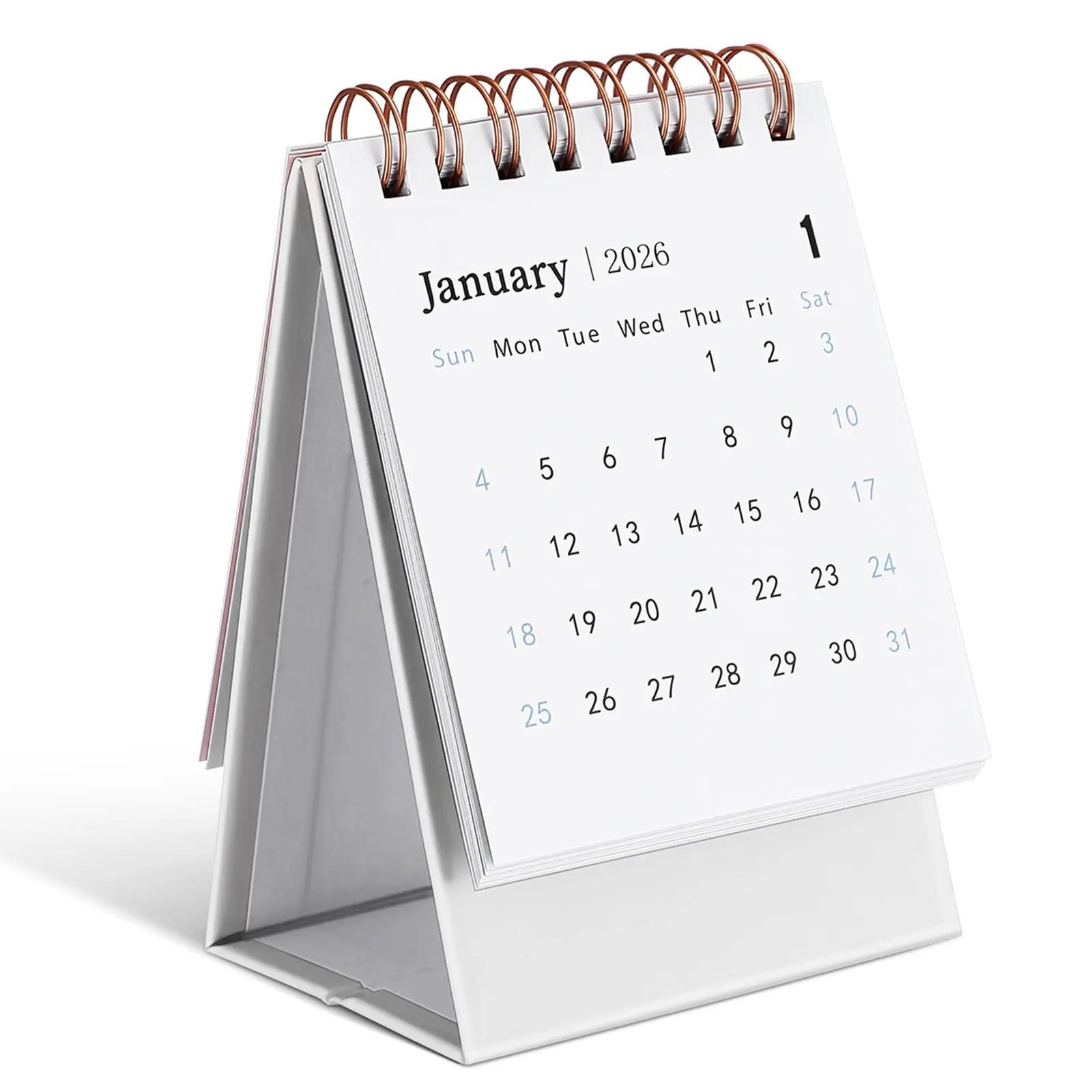 

2026 Mini Desk Calendar Compact Standing Flip Desktop Calendar Premium Paper Daily Use Monthly Planner for Workspace Bedside
