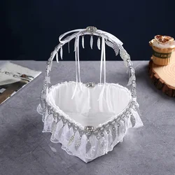 European And American Wedding Love Basket Scatter Flowers Bride And Groom Romantic Handmade Flower Basket Wedding Supplies