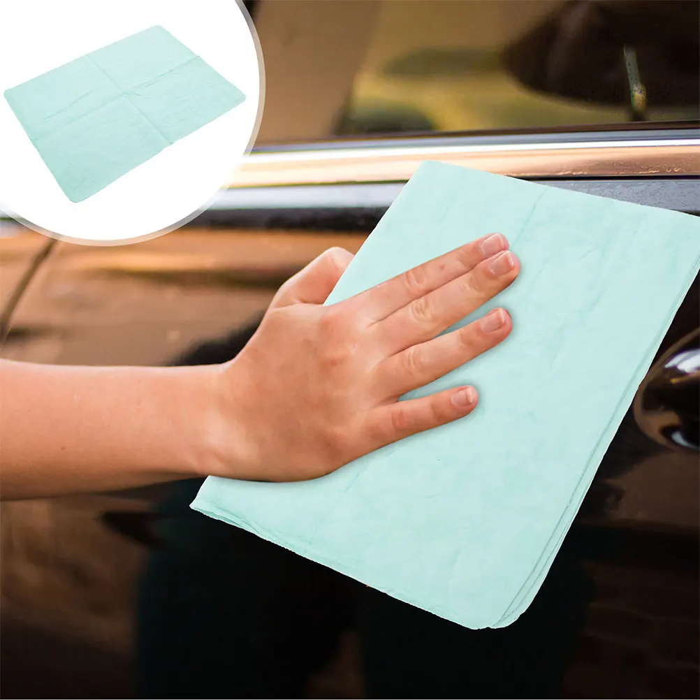 

2pcs Artificial Chamois Cloth For Car Drying Thickened Super Absorbent Car Wash Towels Soft Reusable Cleaning Supplies For Cars