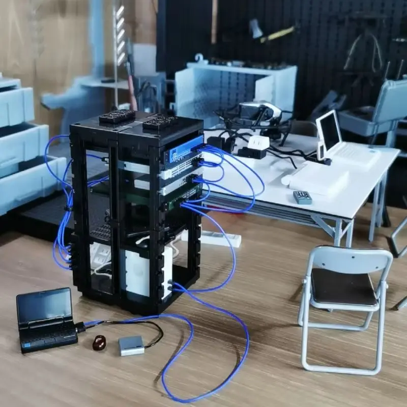 متوفر في المخزون Epoch Network Switch Server Gashapon كبسولة 1/12 مقياس It معدات نموذج أنيمي المهوس مكتب ديكور أداة التكنولوجيا الكبار