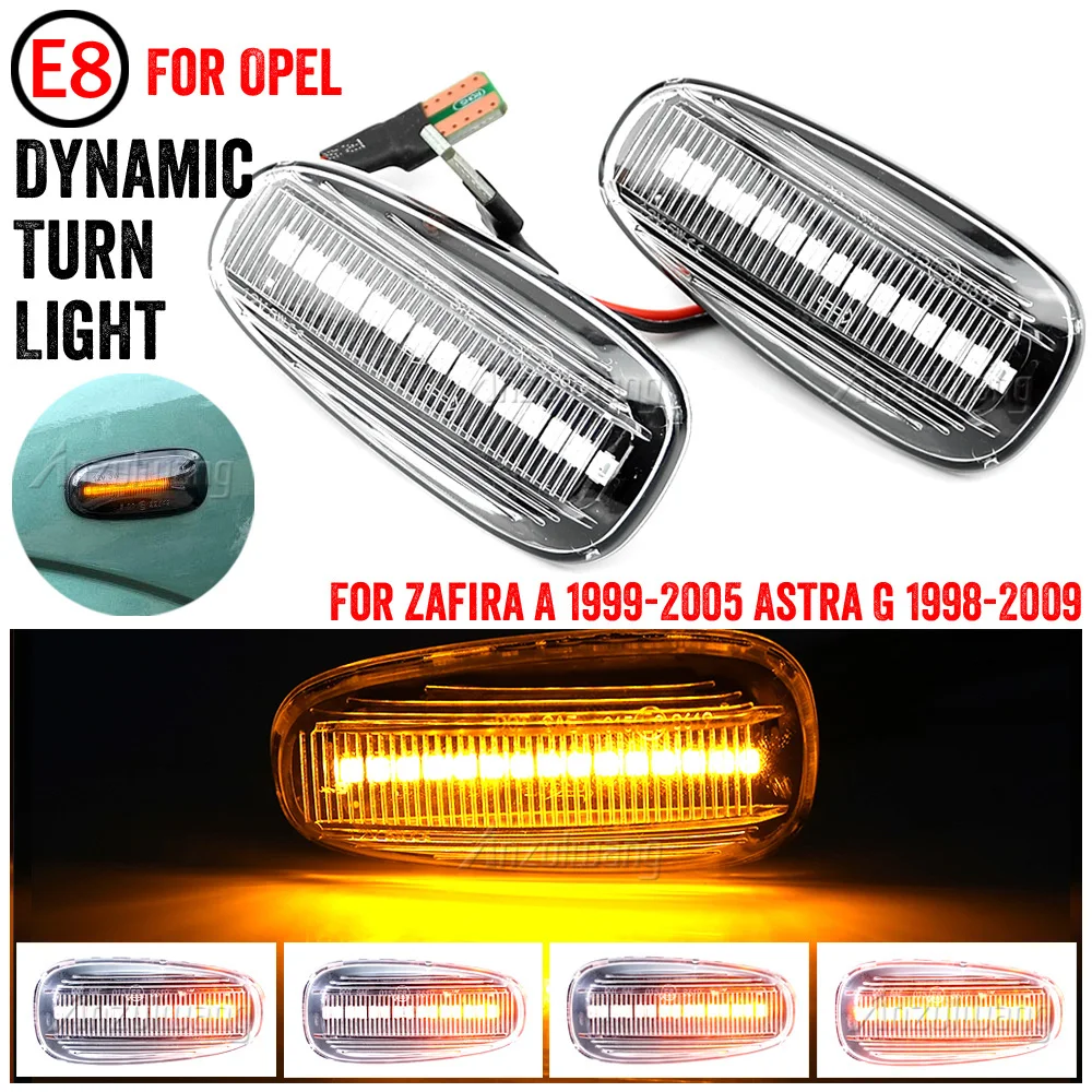 

2PCS For Opel Zafira A 1999-2005 Astra G 1998-2009 LED Dynamic Side Marker Turn Signal Light Sequential Blinker