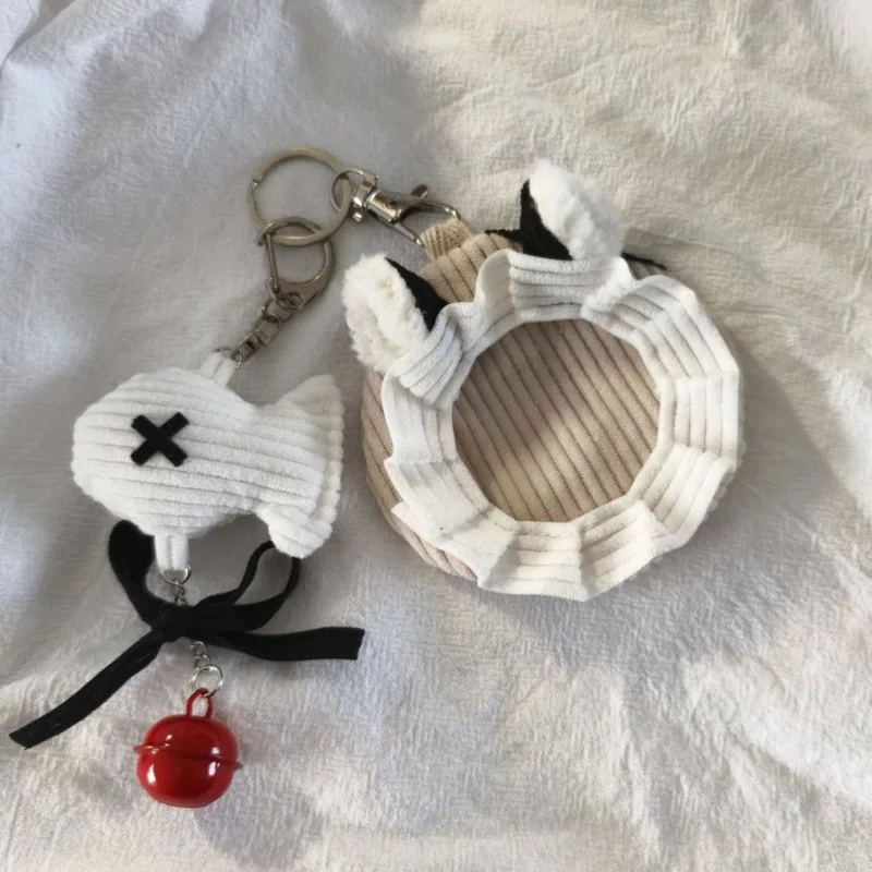 

Round Cute Badge Protective Case Transparent Pocket Kawaii Display Bag Plush Cat Ear Design Y2k Bag Pendant Anime Kpop Badge Bag