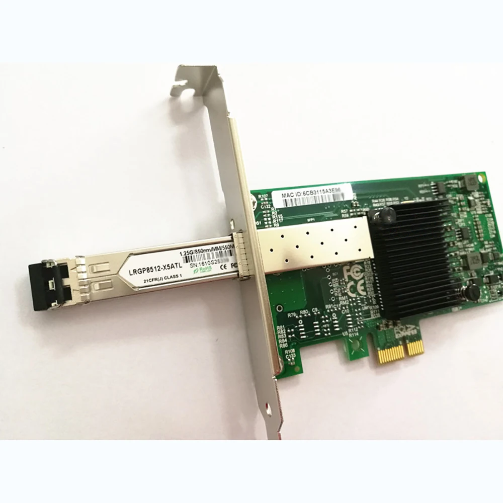 

82575PF-SFP PCIe x1 1G SFP Single-port Desktop Adapter PCI-E X1 Gigabit Fiber Optic Network Card NIC