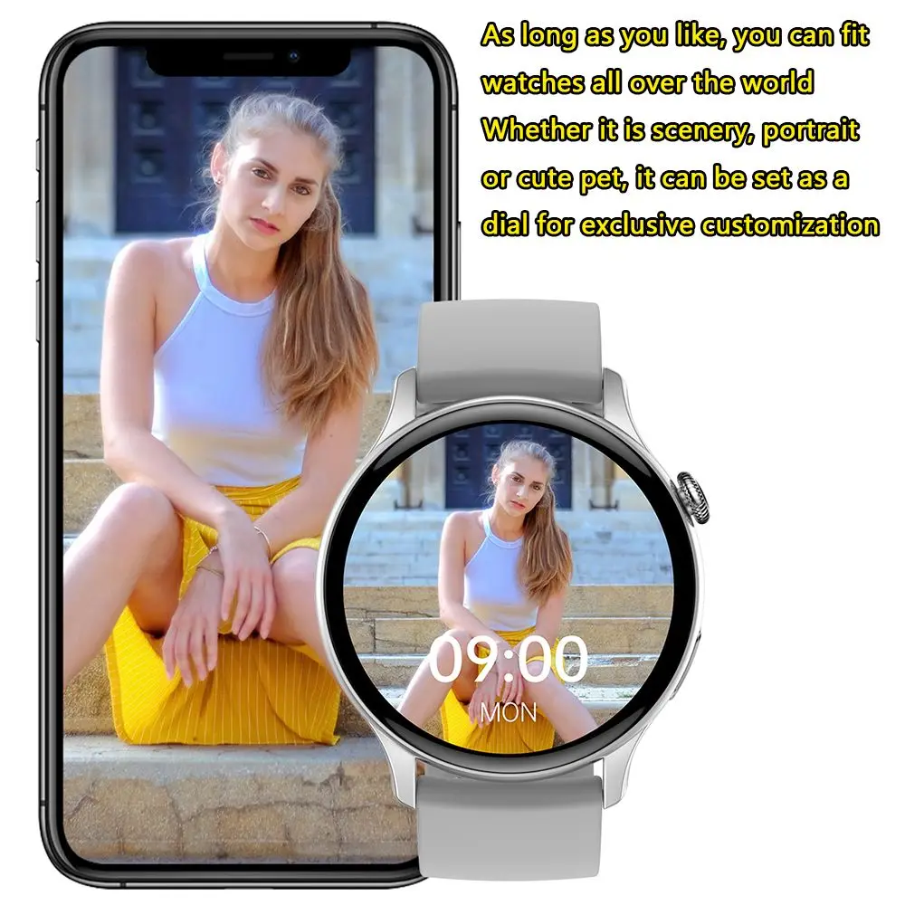 2024 New Smart Watch For Huawei Xiaomi Bluetooth Call NFC Voice Assistant 1.43 inch AMOLED Sports Mode Smart Watch For Men Women