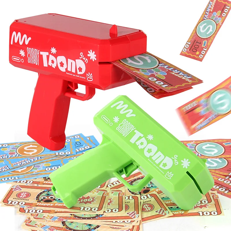 Mini Party Squirt Money Gun Toys Prop Money Funny Shooter Gun Wedding Birthday Celebration Supplies Toy Outdoor Fun Fashion Gift