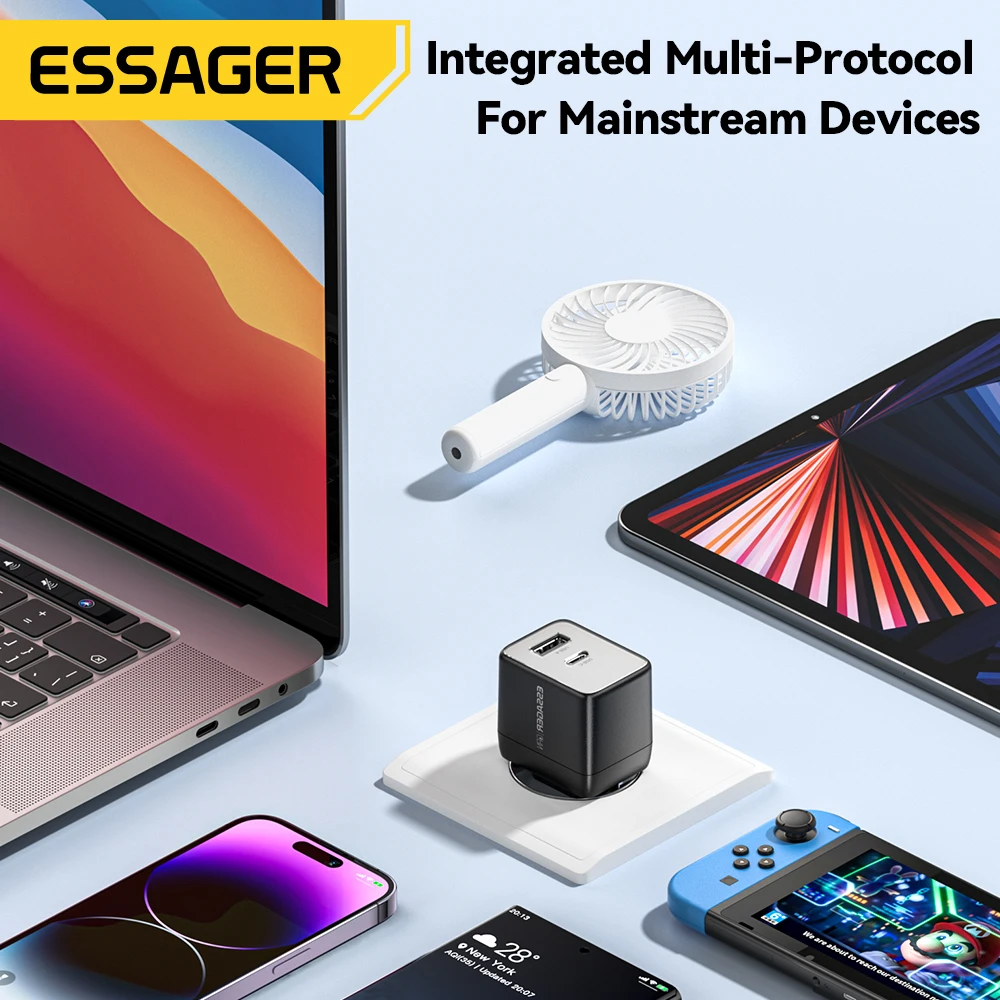 Essager-iPhone 15, 14, 13, 12, 11 Pro Max, iPad, Samsung, Huawei用の高速充電器,33w,3.0,qc 4.0 xiaomi Xiaomi