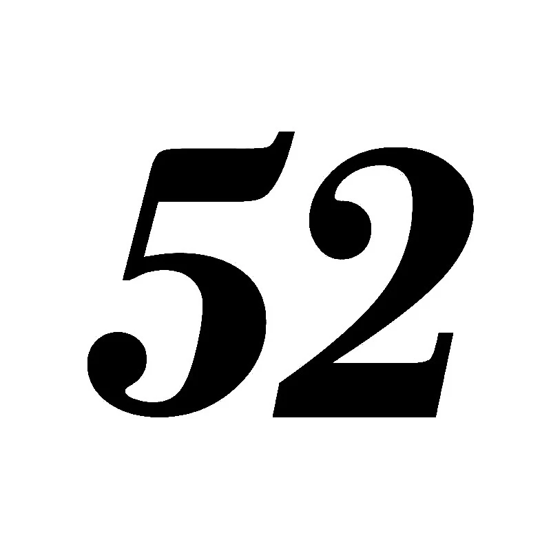 Personality Number 52 High-quality Car Sticker Graphica Decal Auto Accessories Vinyl,12cm*9cm