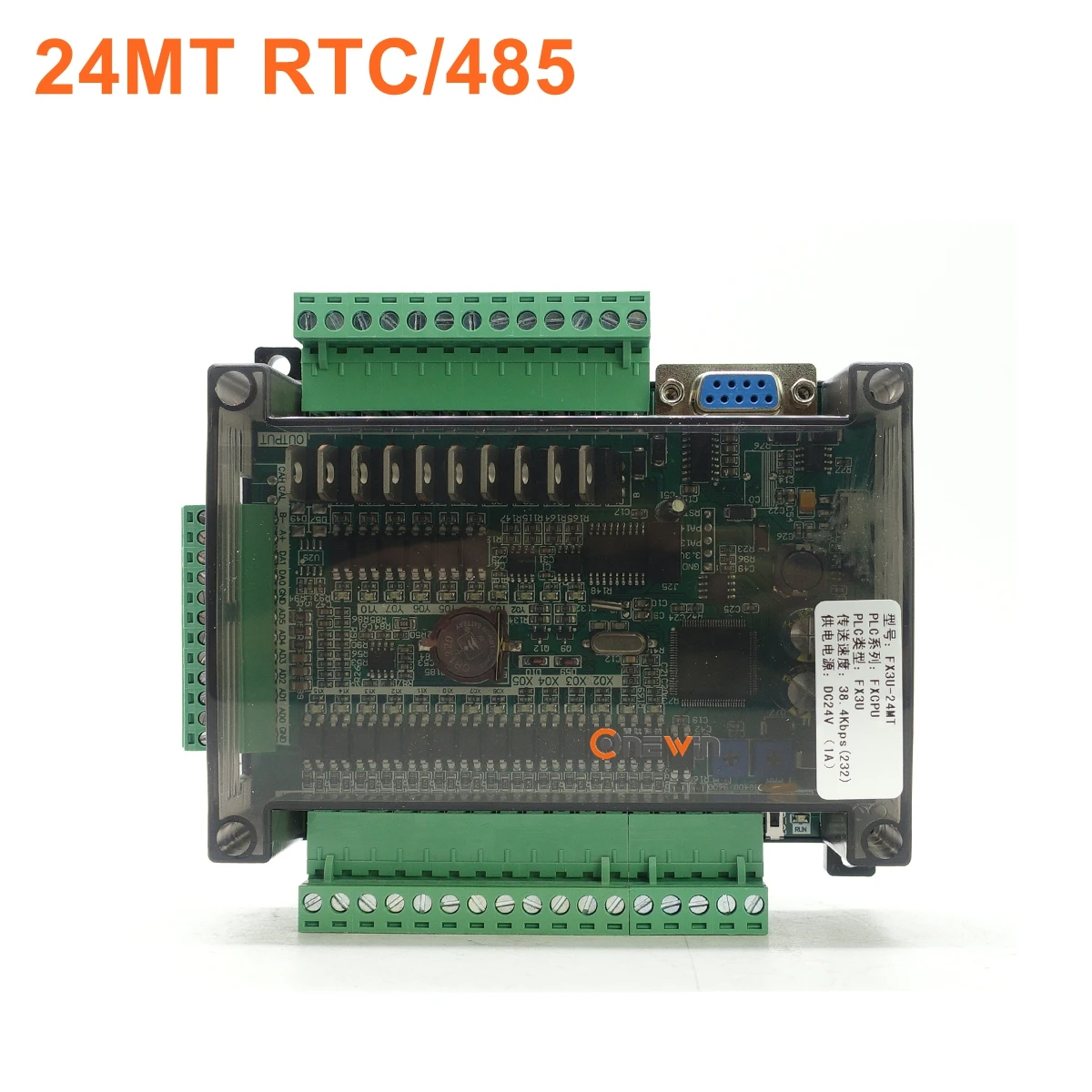 FX3U-24MR FX3U-24MT PLC industrial control board 14 input 10 output 6AD 2DA with 485 communication and RTC