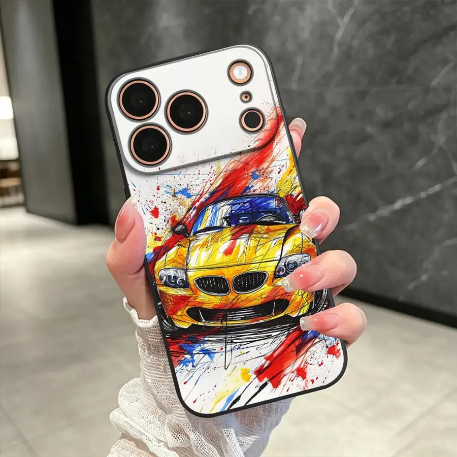 Phone Cover Case for Apple iPhone 17 Pro Max 11 13 Mini 14 6 6S SE X 15 16 Plus XS 7 8 Colorful Sports Car view 2