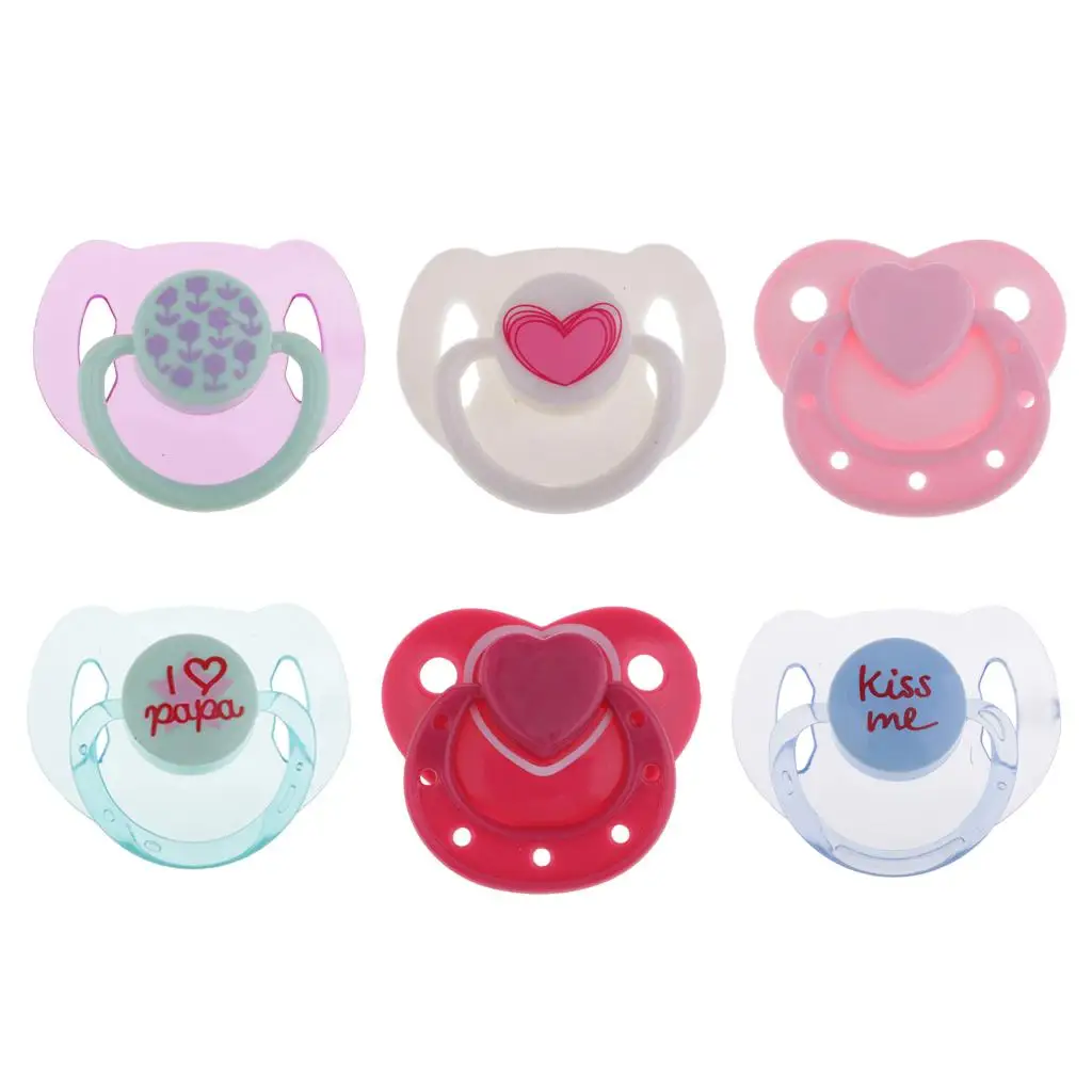 6 สี Dummy Magnetic Pacifier สําหรับเด็กทารก Reborn จําลองตุ๊กตาเหมือนจริง Accs สําหรับตุ๊กตาเด็ก