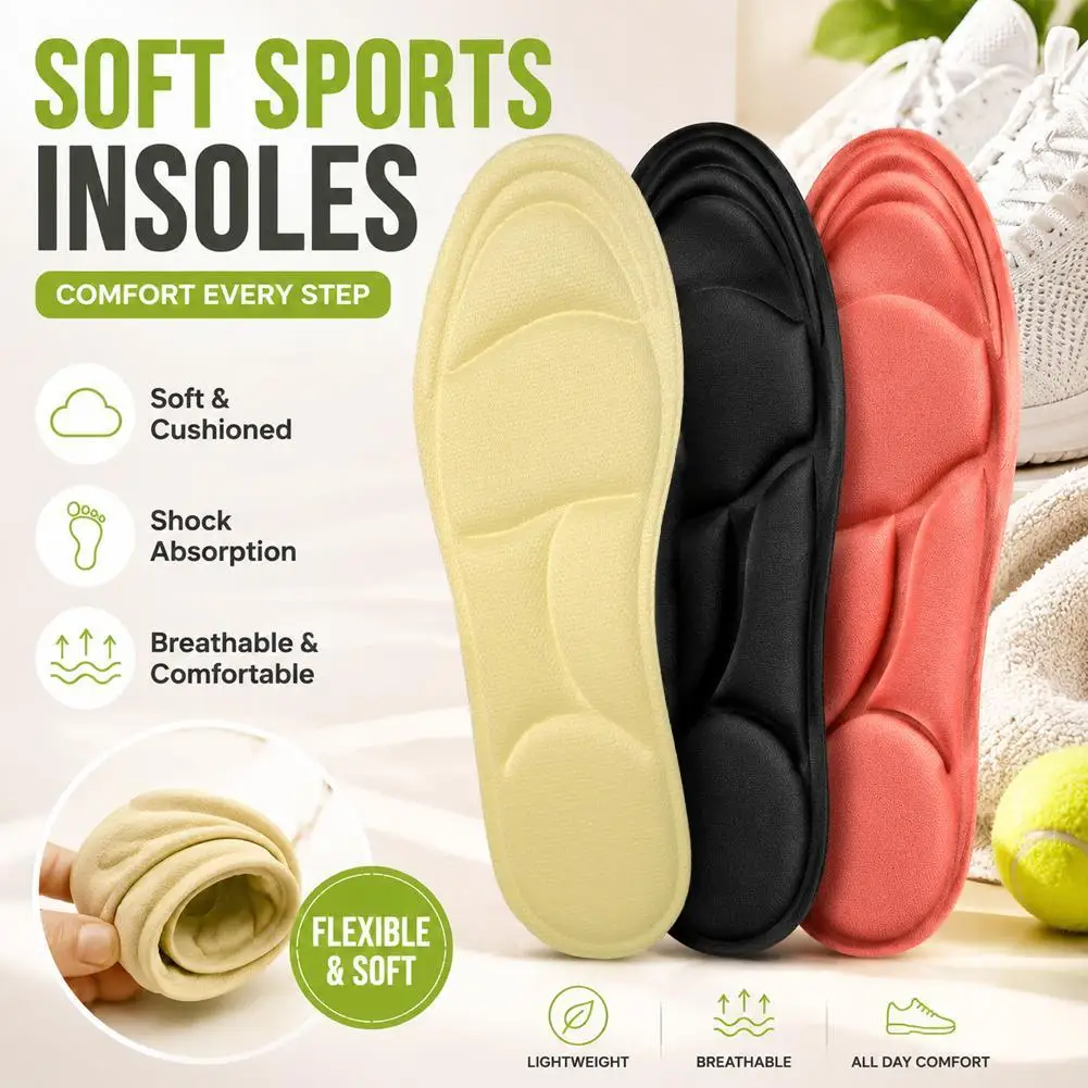 5D Memory Foam Sport Insoles Breathable Cushion Running Shoe Insoles Comfort Shoe Sole Pads Men Women Feet Care Insoles