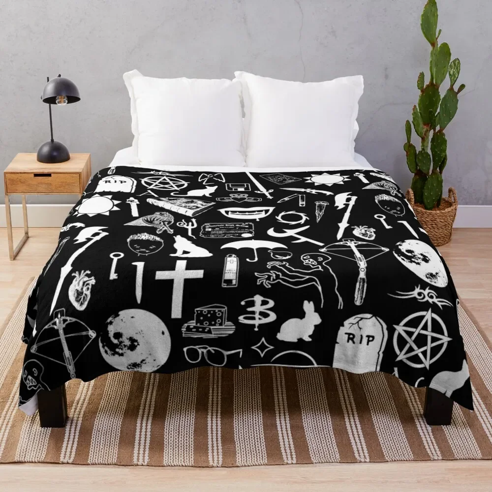 

Buffy Symbology, White Throw Blanket blankets ands Travel Soft Big Blankets