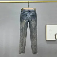 New Embroidered Jeans Pants Women's High Waist Slim Hot Drilling Pencil Pants Ladies Casual Elegant Denim Pants Trousers Female 4