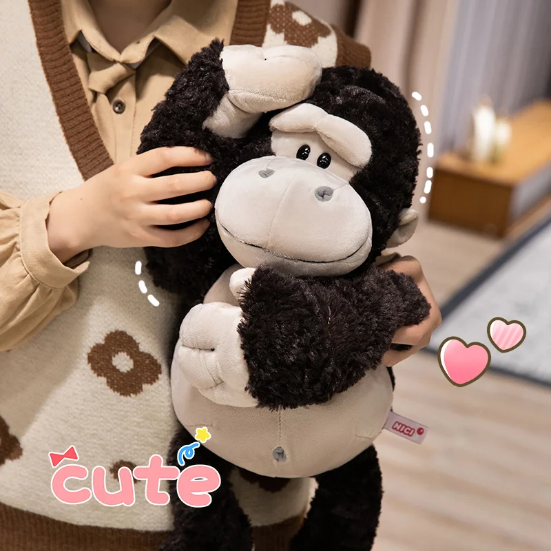 Forest Animals Stuffed Animals Pillow Cute Gorilla Black King Kong Plush Toy Christmas Birthday Gift Kids Accompany Toys