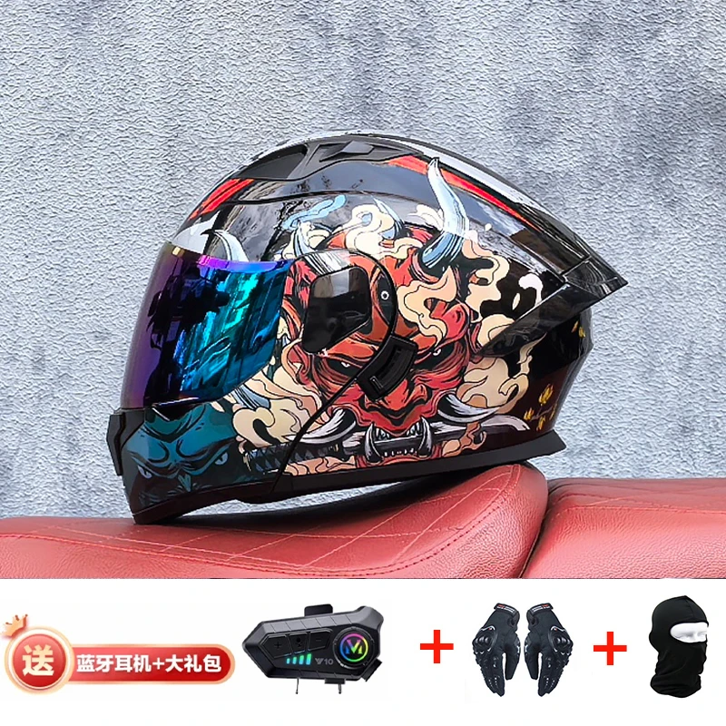 2024 New Motorcycle Professional Racing Flip Up Helmet ABS Material Modular Dual Lens Bluetooth Helmets DOT Certification