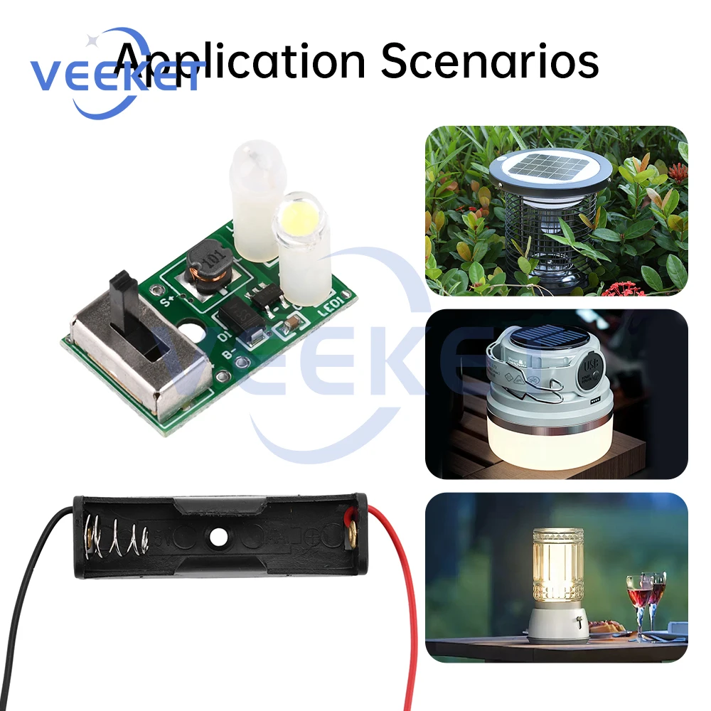 1/5/10pcs 1.2V Solar Lawn Light Lantern Controller Board Ni-MH Battery Road Lamp Circuit Module for Home Solar Landscape Light