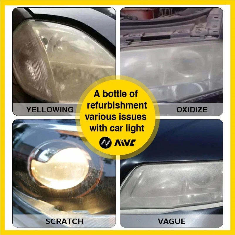 Headlight Lens Restorer Headlight Restoration Kit Polishing Repair Clean Coating For Car Light Remove Oxidation Scratch