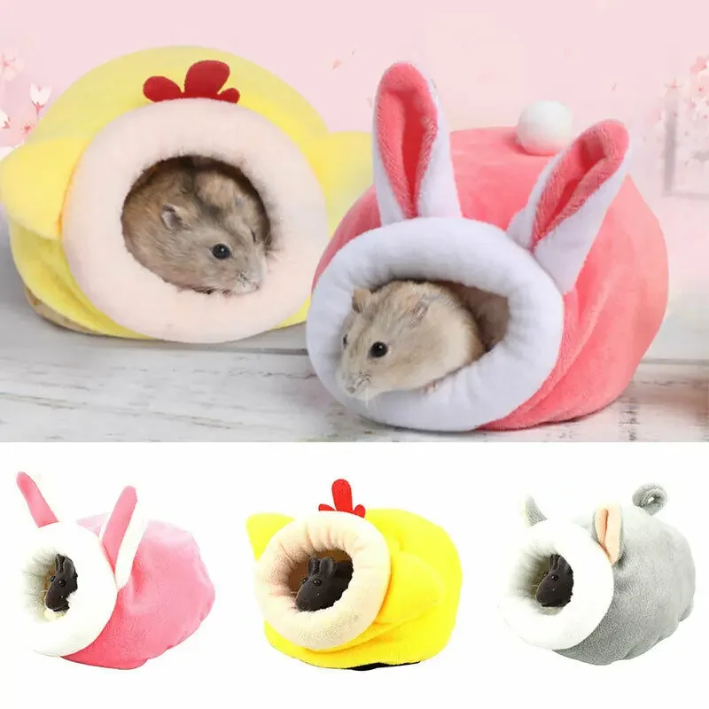 Soft Plush Winter Warm Cute Hamster Cotton House Small Animal Nest Guinea Pig Squirrel Mice Rat Sleepping Bed Keep Warm Nest