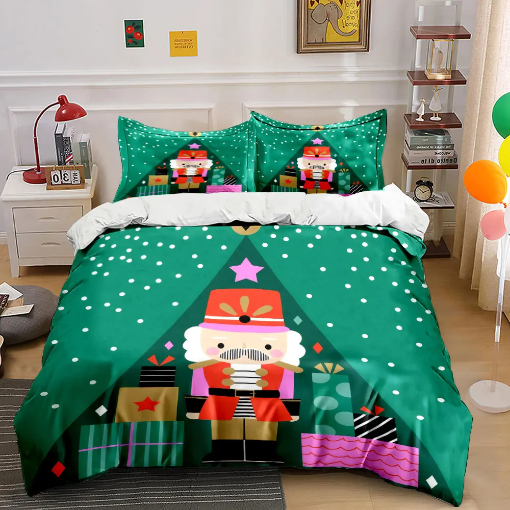 Nutcracker and Christmas Gifts Illustration Print Duvet Cover Bedding Set Included 1*Duvet Cover 2*Pillowcases Luxury gifts