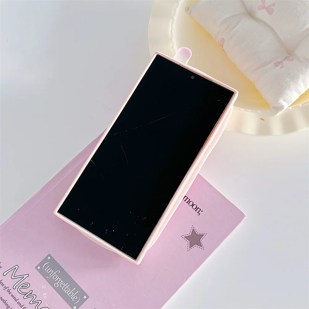 17 Pro Max Kawaii Sweet 3D Pink Retro Smiling Girly Mobile Phone Case for iPhone 16 15 14 13 Pro Soft Silicone Protective Cover
