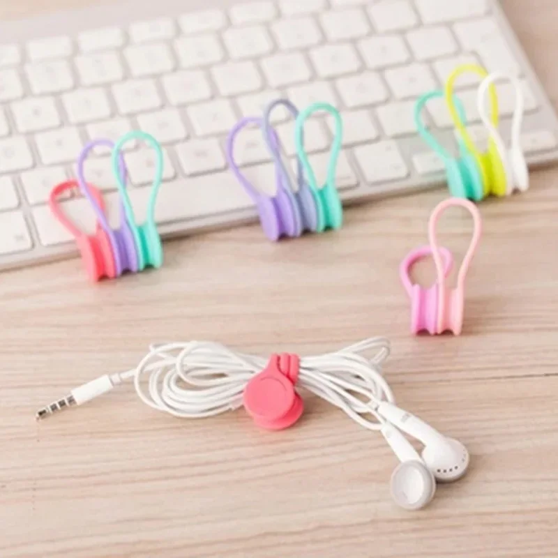 3pcs/pack Multi-purpose Magnet Earphone Charger Cord Winder Cable Organizers Data Line Storage for Mouse Headphone Cord Holder