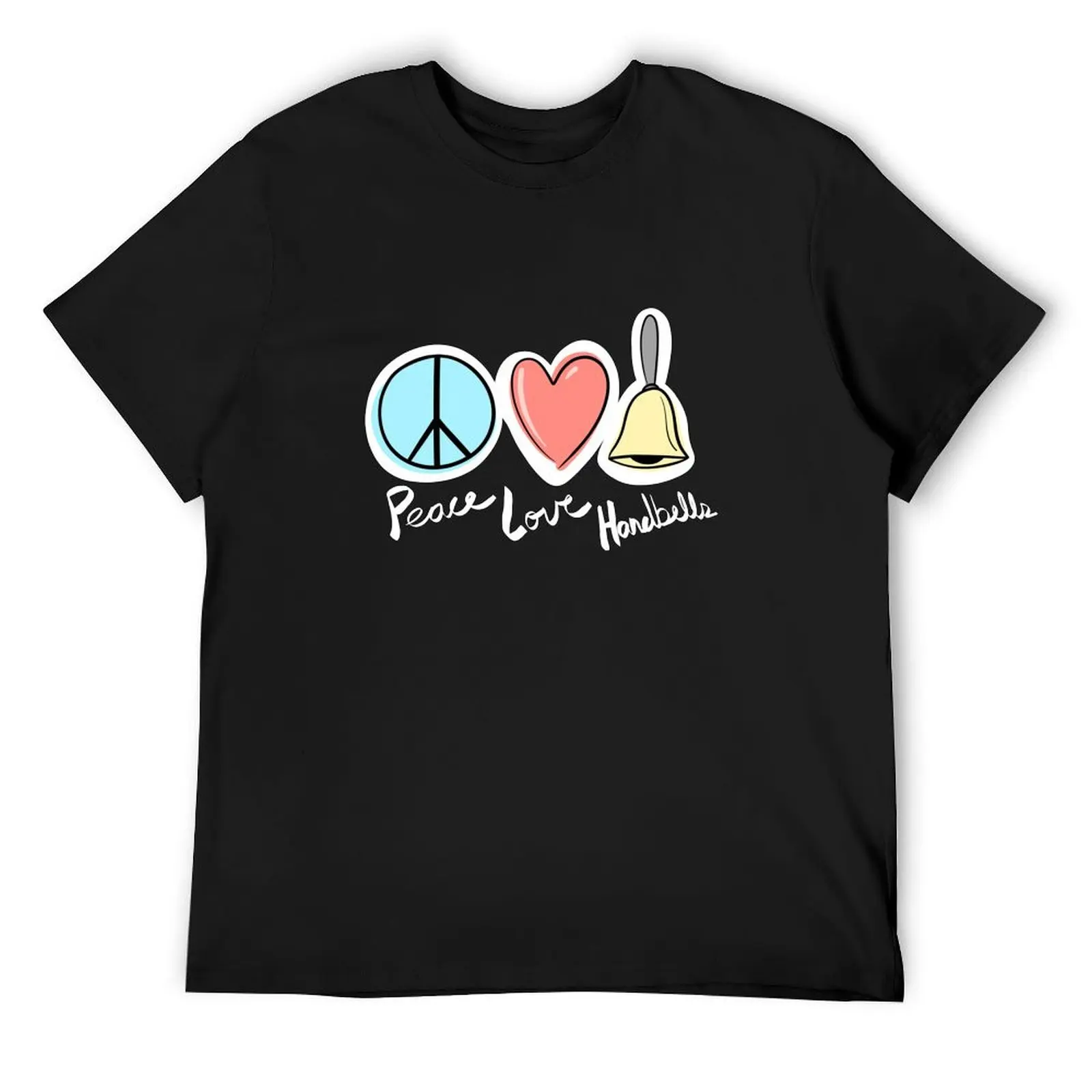 Peace Love Handbells T-Shirt shirts graphic tee cute clothes plus sizes Short sleeve tee men