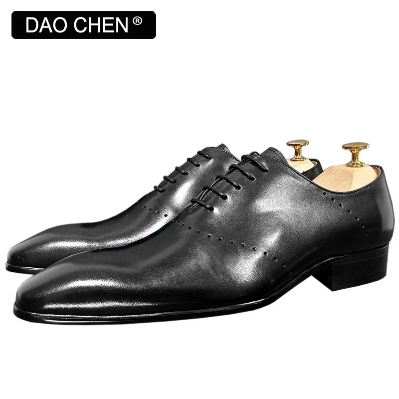 

CLASSIC MEN'S OXFORD SHOES BLACK WHITE POINTED TOE BROGUE LACE UP CASUAL DRESS OFFICE BUSINESS WEDDING LEATHER SHOES MEN