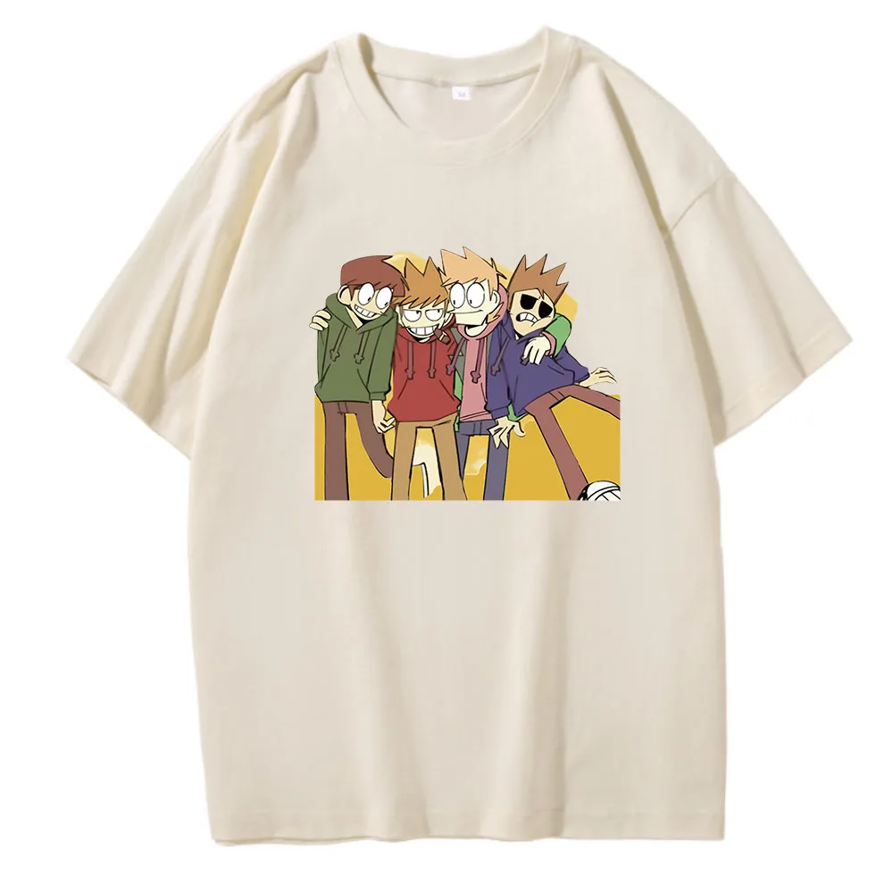 تي شيرت أنيمي Eddsworld بأكمام قصيرة 2022 للصيف 100% قطن Edd توم مات تود أربعة أولاد للجنسين تي شيرت مطبوع تي شيرت حريمي غير رسمي #3