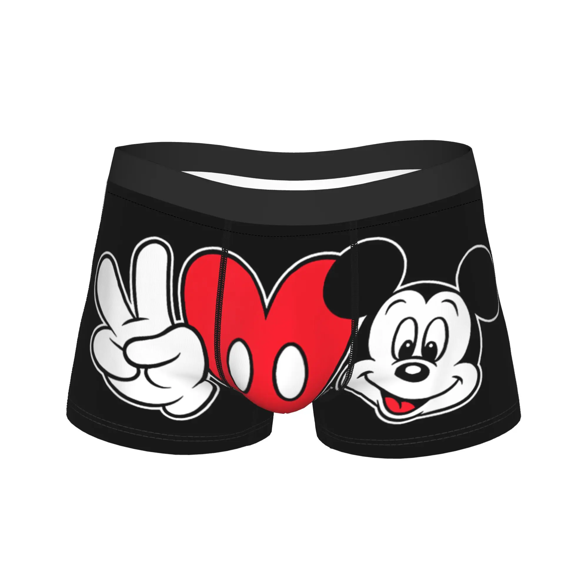 

Трусы-шорты с изображением Микки Мауса, нижнее белье, высококачественные мужские сексуальные мягкие боксеры, дизайнерские трусы больших размеров