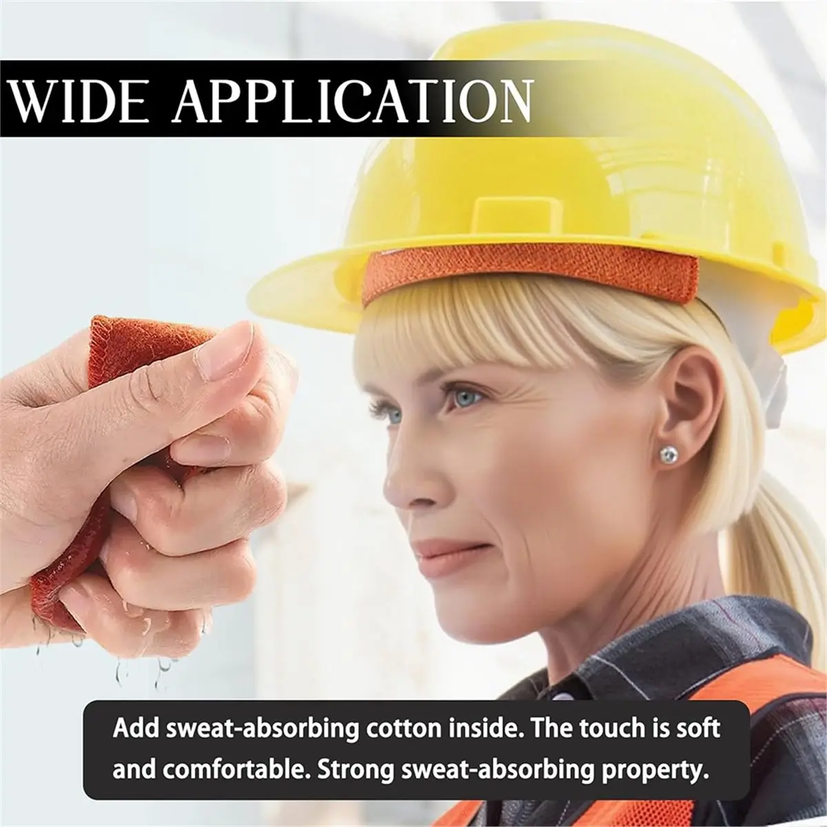 Best sales 2026 2-Pack Hard Hat Sweatband - Washable Safety Welding Helmet Band with Air Cushion, Orange