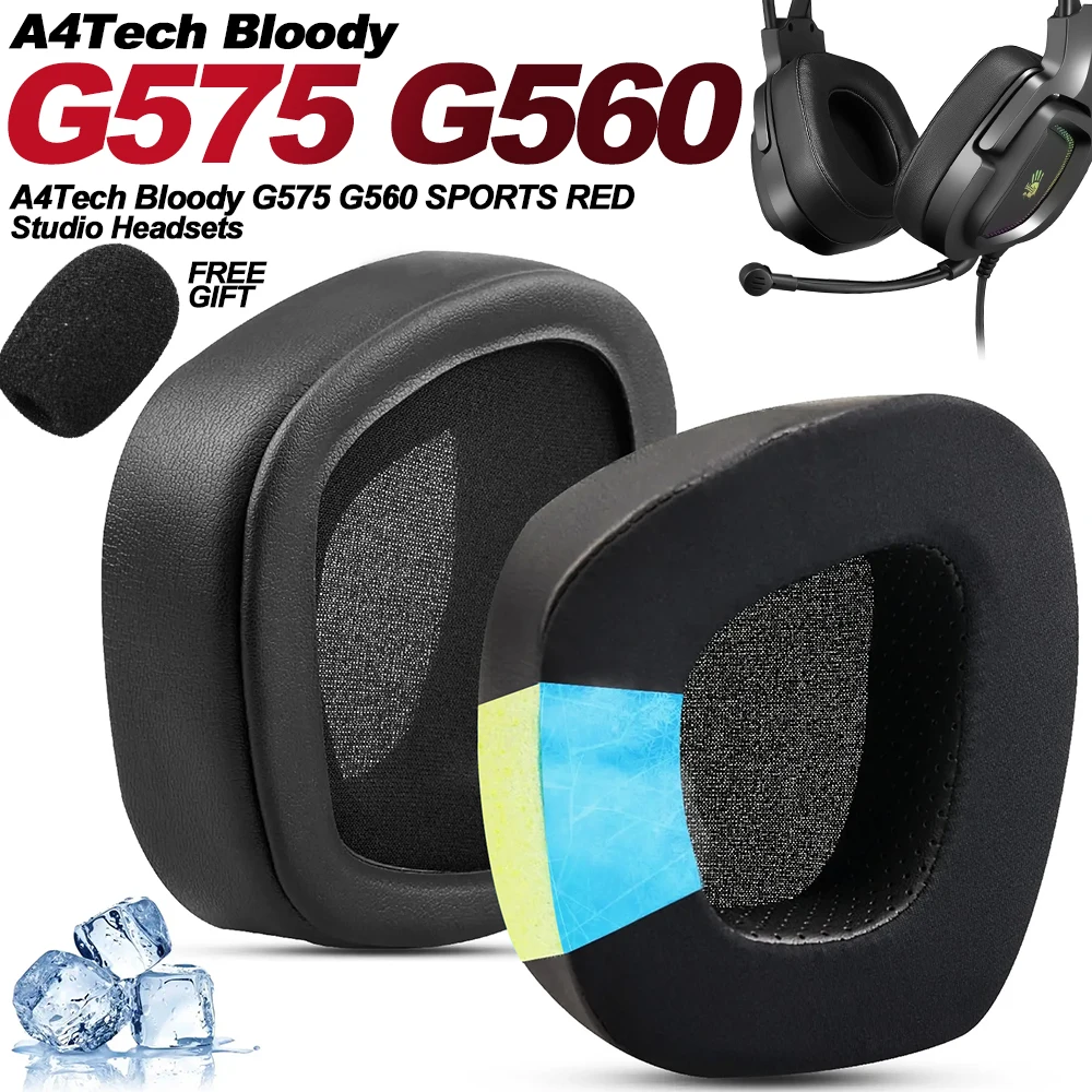 Replacement for A4Tech Bloody G570 G575 G560 MR575 RGB Wireless Headband Ear Pads Earphone Cushions Headphones Protein Earmuff