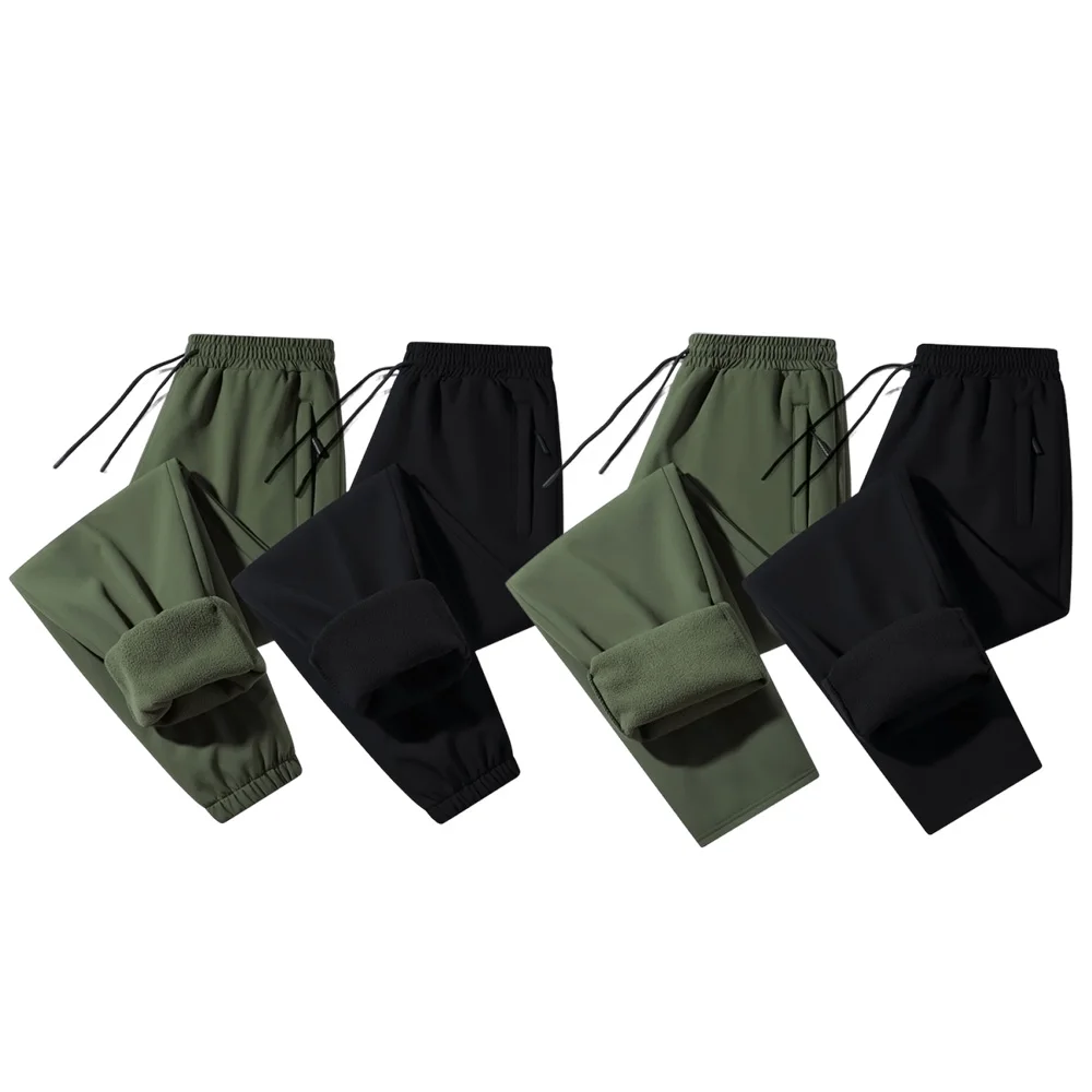 

Autumn and winter outdoor men's long pants - warm winter outdoor sports pants with thick elastic bands, casual running pants