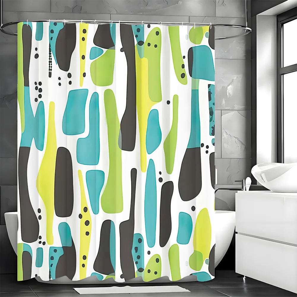 

Необычные цветные блоки и точки Занавеска для душа Моющаяся грязеотталкивающая насадка для душа Водонепроницаемая полиэстеровая занавеска для ванны