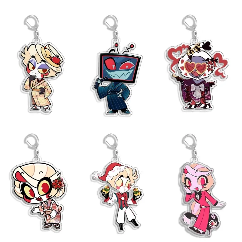 

Keychain For Hazbin Hotel Angel Dust Niffty Cute Chibi Acrylic Anime Cartoon DIY Collection Toys Gift for friend Holiday Gift
