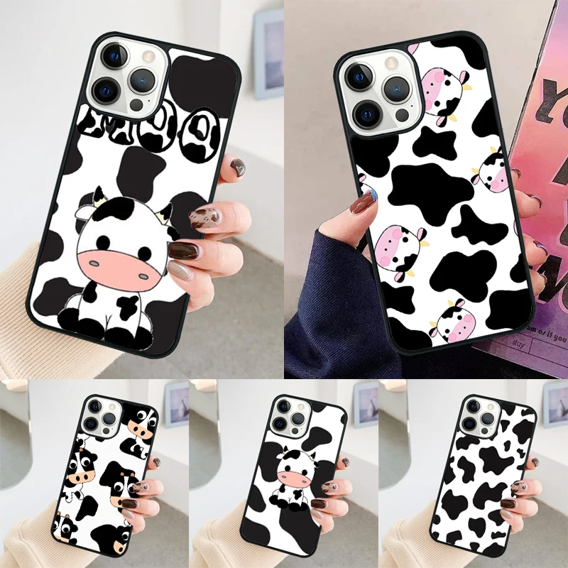 

Черно-белый чехол для телефона с изображением коровы для iPhone 17, Air 14, 15, 16, 16e Pro Max, чехол для apple 11 12 13 Pro Max Plus