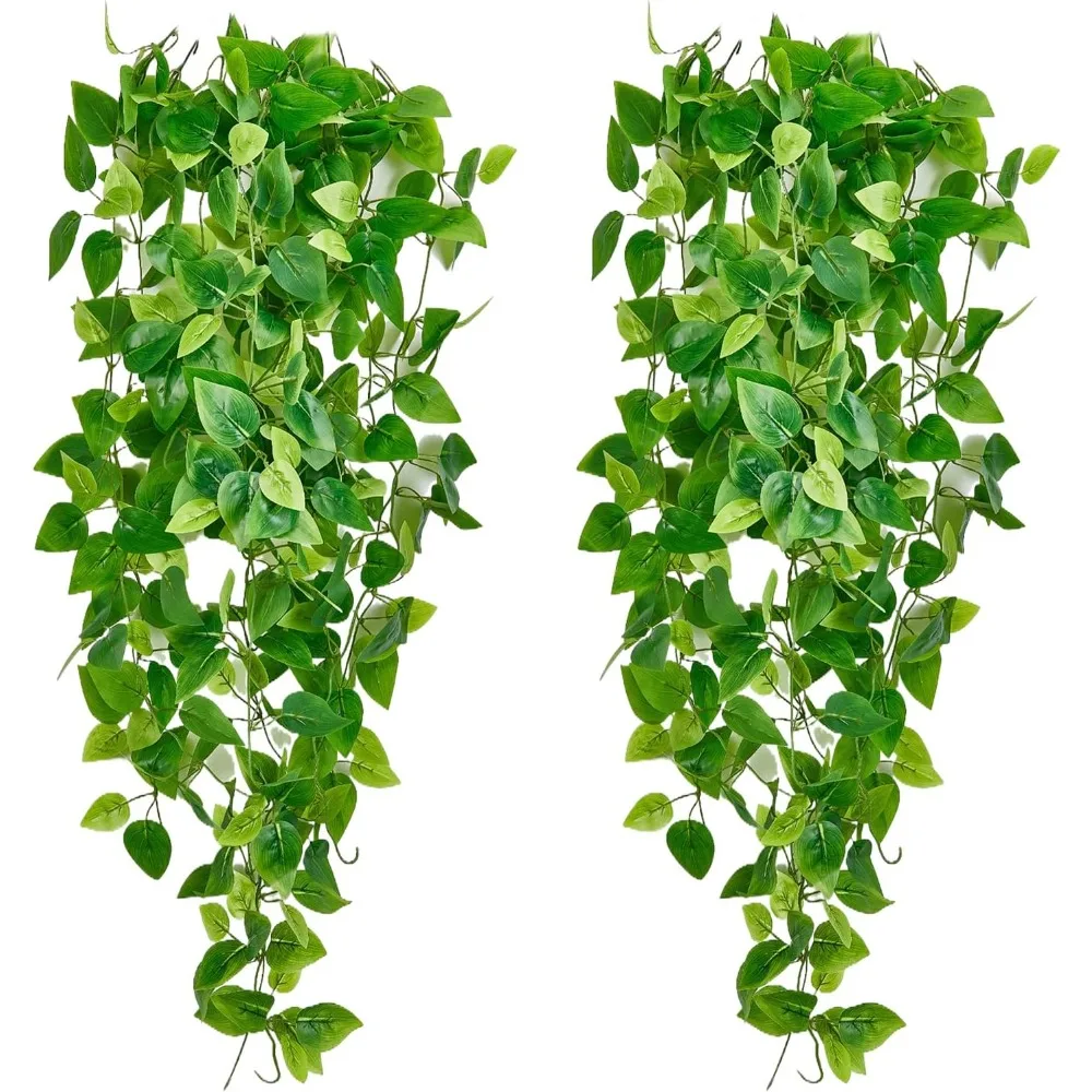 

Fake Hanging Plants Vines(2pcs)for Room Decor, Artificial Ivy Greenery Garlands for Home Bedroom Living Aesthetic Kitchen Office