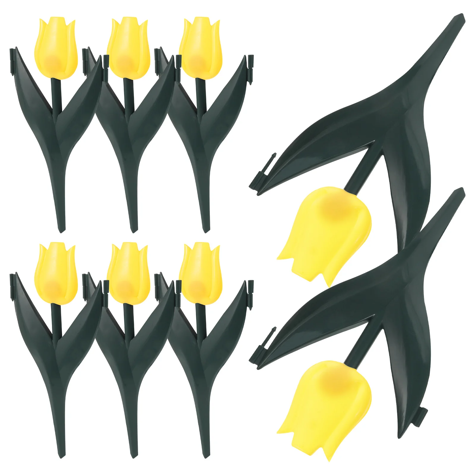 

8 шт., искусственные тюльпаны, экран для конфиденциальности, забор, садовые цветочные украшения, пластиковые колья, уличные украшения для газона, садовые украшения