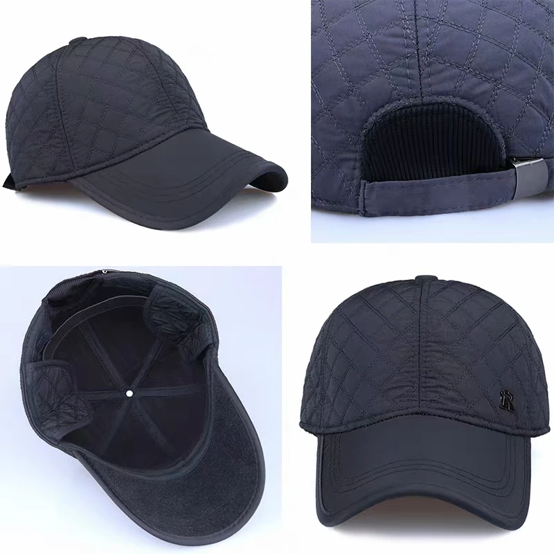 Men's warm baseball cap outdoor cold protective ear cap outdoor cycling rebound cap