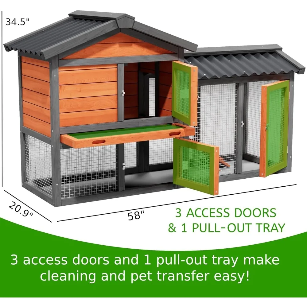 Hühnerstall, Hühnerstall, kleiner hölzerner Entenstall im Freien, 2-stöckiges Hühnerstall, alle Wettergebrauchter Geflügel-Wchtelkäfig, Kaninchen-Haustierkupplung