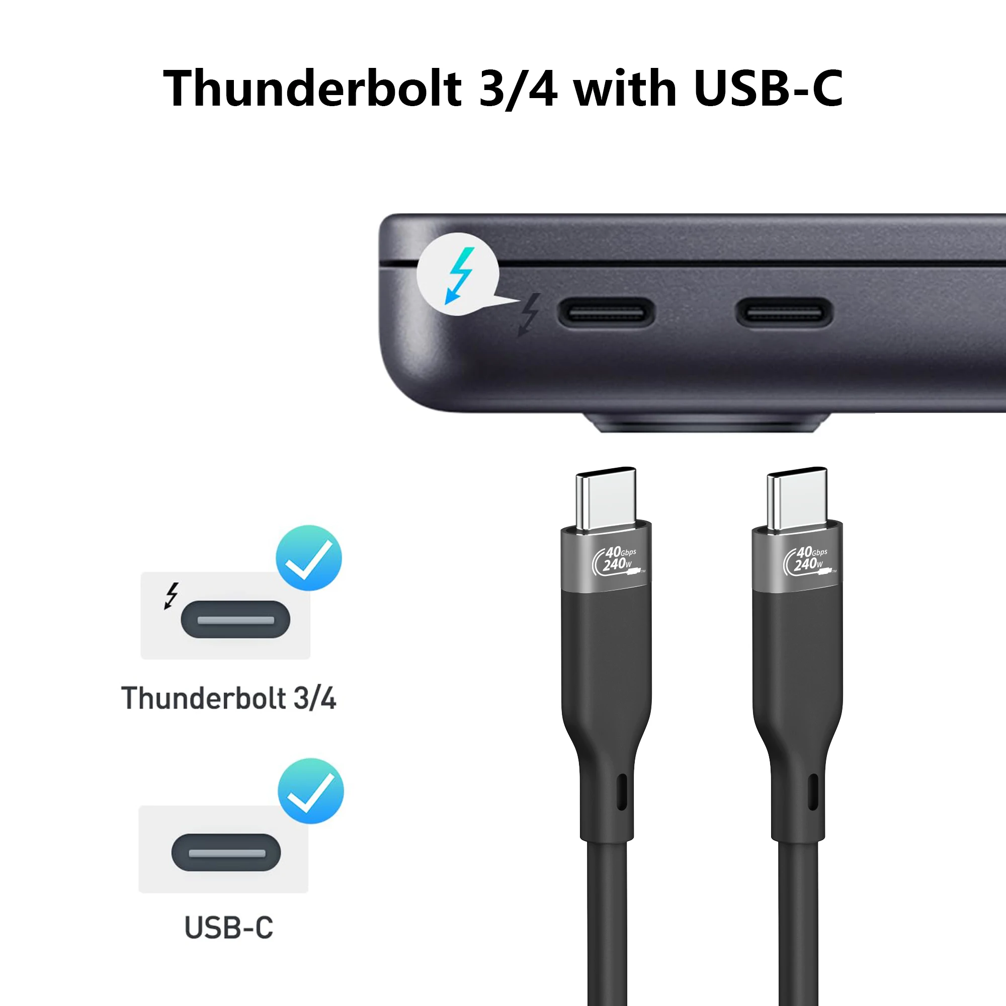 

2025 hot sale Supports 8K HD Display, 515 USB 4 Cable 3.3 Ft, 40 Gbps ABS TYPE-C Soporte Para Cables De Telefono Lenovo Pc Sourc