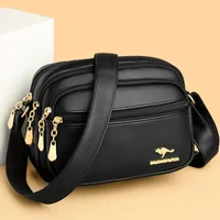 Bolso de cuero suave de alta calidad, bandolera de hombro a la moda para mujer, bolso resistente al desgaste con múltiples bolsillos, bolso de lujo para mujer