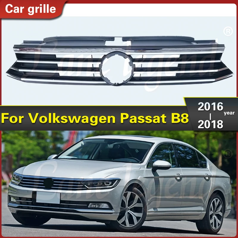 Car Grill for Volkswagen vw Passat B8 PA 16-18 modified Deluxe Mask Front bumper net Radiator Grille Car Accessories